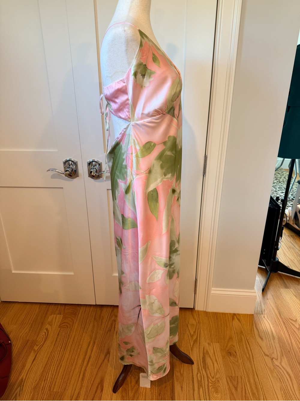 Abercrombie & Fitch Julia Pink and Green Floral Slip Maxi Dress - Picture 9 of 12